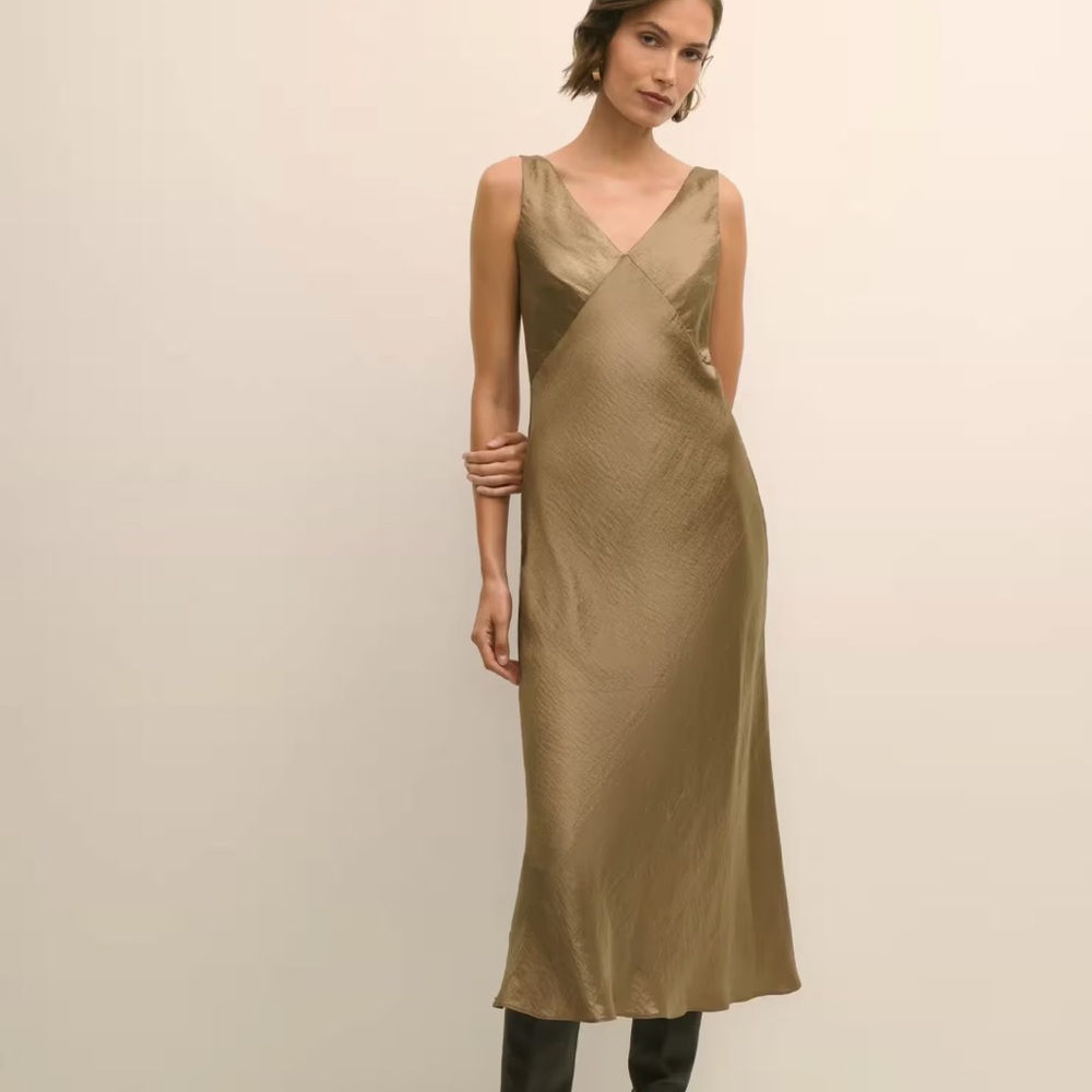 Brooks Brothers Women’s Viscose Bronze-Gold Slip Dress - Picture 4 of 4